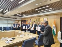 Four MoUs were signed in presence of Hon'ble Minister Sh. Bhupender Yadav to implement a Standard Framework & Road Asset Management System for sustainable urban roads.