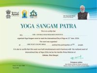 CSIR-CRRI has been awarded the 'Yoga Sangam Patra' by the Ministry of Ayush for organizing the Yoga Sangam event on June 21, 2026.